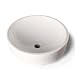 Full Moon Vessel Porcelain Single Bowl Bathroom Sink and Waterfall Faucet