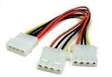 2 Way 4 pin PSU Power Splitter Cable LP4 Molex 1 to 2 Lead 20cm