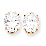 14k 10x8mm Oval Cubic Zirconia earring XE90CZ