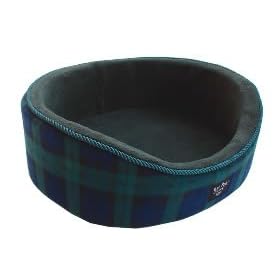 Dog Bed, Premium Dog Bed - [5 Colours] - Large 28" x 24" x 9" - Machine Washable, Blackwatch Fleece