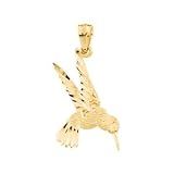 Genuine IceCarats Designer Jewelry Gift 14K Yellow Gold Hummingbird Pendant. 21.75X12.50 Mm Hummingbird Pendant In 14K Yellow Gold