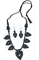 Handmade Jewellery Necklace and Earing In Terracota Handcrafted Unique Gift For Her