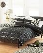Dreams 'n' Drapes Jenny Parure de lit double Housse de couette 200 x 200 cm + 1 taie d'oreiller Noir (Import Grande Bretagne)