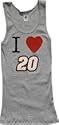 Tony Stewart I Heart Logo 20 gray Tank