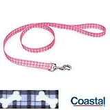 Nylon Leash 4 x 5/8in - Plaid with Bones