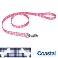 Pet Attire Styles Plaid Bones 4 Foot Dog Leash with a Width of 3 4 in.