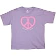 Girls Pink Heart Peace Short Sleeve Tee