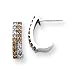 14k White Gold White and Champagne Diamond Earrings