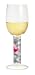 White Wine Glass, Navaja, Gray Checkered Stem w/ Napkin. Designer Embossed Stem White Wine Goblet