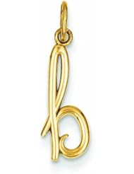 Genuine 14K Yellow Gold Initial Charm 0 .2 Gram Of Gold Letter B
