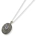 Sterling Silver Marcasite Amethyst Locket on Chain Necklace - 24 Inch - Italian
