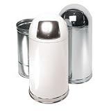 Polder 1536c-76 15-Gallon Bullet Waste Bin, Silver