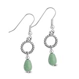 Variscite Bead Drop Earrings