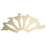 PLAIN WOODEN FARM ANIMAL STICKS SET OF 6 1 EACH OF CHICKEN COW DOG DUCK GOAT AND SHEEP APPROX 14CM HIGH N67