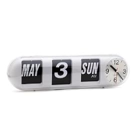 Karlsson Flip Calendar Clock - Bubble White