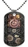 Infernal Steampunk Timepiece design personlized style dog tag, Dog Tag Size 1.3X2.2X0.1 inches in Diameter