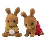 Sylvanian Families Fawn Brown Rabbit Twin Babies