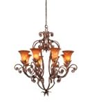 IMAGE OF Kalco 3231AC-1355 Wellington 8 Light Single Tier Chandelier in Antique Copper with Petite Victorian glass