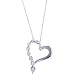 1/10 Carat Journey Diamond 10 White Gold Large Floating Heart Pendant w/ Chain