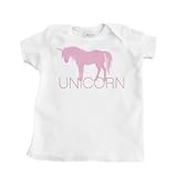 Pink Unicorn Design Girl's Infant T-Shirt (White) - 12 Months