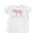 Pink Unicorn Design Girl's Infant T-Shirt (White)