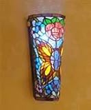 Wireless Butterfly Stained Glass Sconce Light