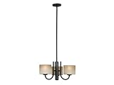 Kenroy Home 80330ORB Matrielle Three-Light Convertible Chandelier With 7-Inch Glass Shades, Oil Rubbed Bronze