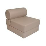 Elite's Adult Studio Foam Tri-Fold Foldable Multifunctional Jr Twin Size Vinyl Cobblestone Chair Sleeper