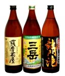 鹿児島芋焼酎 おすすめ3本(三岳・薩摩茶屋・龍門滝黒) 小瓶 飲み比べセット (900ml×3本)