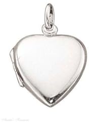 Sterling Silver Plain Flat Heart Locket Pendant