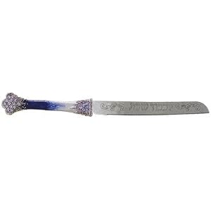 12.5 Hand Painted Granular Embellished Bread Knife with Engraving by 