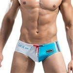 Laced Up Blue White Fashion Beachwear Swimwear for Boy Men DSW-290281