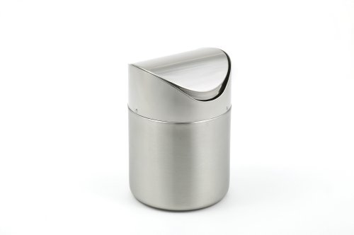 Two-Tone Stainless Steel Table-Top Trash Can - Fine StainlessLUX Houseware for Your Bath, Home & Office