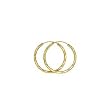 Silver Gold Plated D/C Endless Hoop Earrings - 2.5 cm width