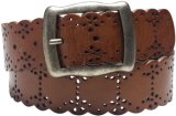 Fossil Womens Leather Belt - Scalloped Perforated (Color: Tan)