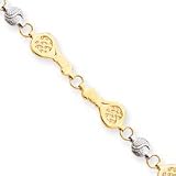 14k Two-Tone Tennis Theme Bracelet - 7 Inch