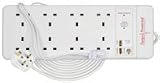 Review Skytronic MSC88 / MSC88 8 -Way13A Anti-Surge Extension Socket, Dual Telephone Sockets 2.0m