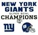 New York Giants Super Bowl XLII Cling Decal