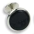 Cufflinks - Round Double Sided Setting with Black Stone Center Cufflinks - Round Double Sided Setting with Black Stone Center