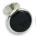 Cufflinks - Round Double Sided Setting with Black Stone Center