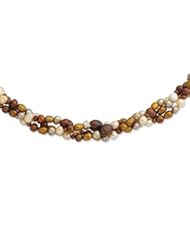 Sterling Silver Bronze & Peach Freshwater Cultured Pearl w/2in ext. Necklace