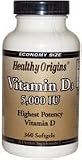 Healthy Origins Highest Potency Vitamin D3 5,000 IU 360 Softgels