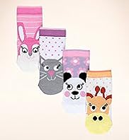 4 Pairs of Cotton Rich Animal Socks