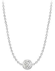 Diamond By The Yard Necklace on a 14K White Gold Chain with One Carat Diamond