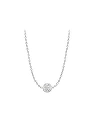 Diamond By The Yard Necklace on a 18K White Gold Chain with One Carat Diamond