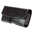 Premium Executive Black Horizontal Side Omega Leather Case Pouch (With Spring Belt Clip) for LG Rumor LX260, Rumor 2 LX265, Incite CT810 / Samsung Rant M540, Messager R450, Exclaim M550 / Motorola QA4, Clutch I465 / HTC MyTouch 3G - RETAIL PACKAGING