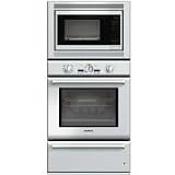 Thermador Professional Deluxe PODMW301 30 Triple Combination Wall Oven with 4.7 cu. ft. Self-Clean True Convection Oven, 1.5 cu. ft. Convection Microwave, 1,000-Watts, Speed Convection, Blue Graphic Displays, Rotisserie, 15 Cooking Modes and Warming Drawer