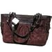 Coach Authentic Espresso Brown Suede Signature Pleated Gallery Tote Handbag - 14000
