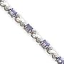 14k White Gold Tanzanite and Diamond Bracelet - 7 Inch - Box Clasp - JewelryWeb