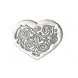 Silver Heart Fleur Embossed Sticker Seals